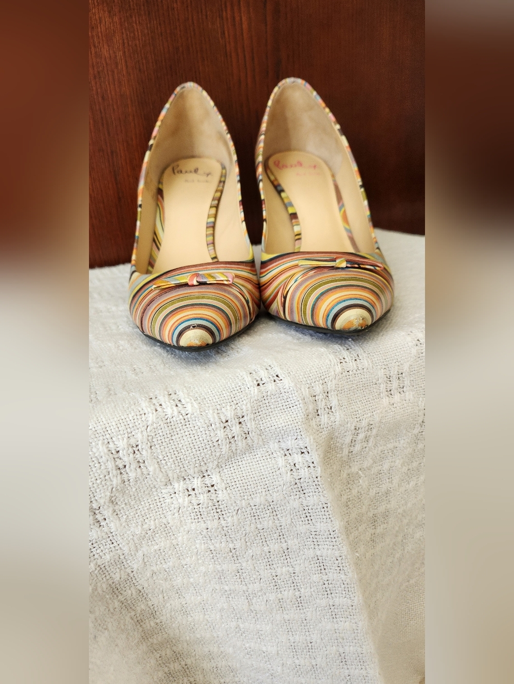 Striped Multicolour Pointed-Toe Heels - Picture 11 of 14